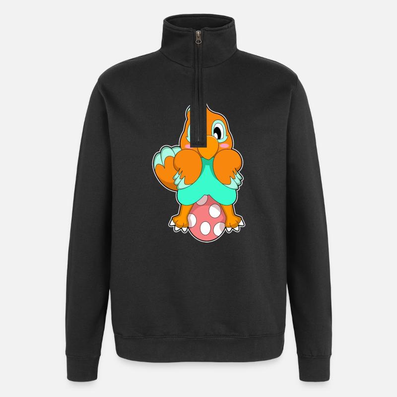 Papagei Ei - Quarter-Zip-Sweatshirt - Schwarz