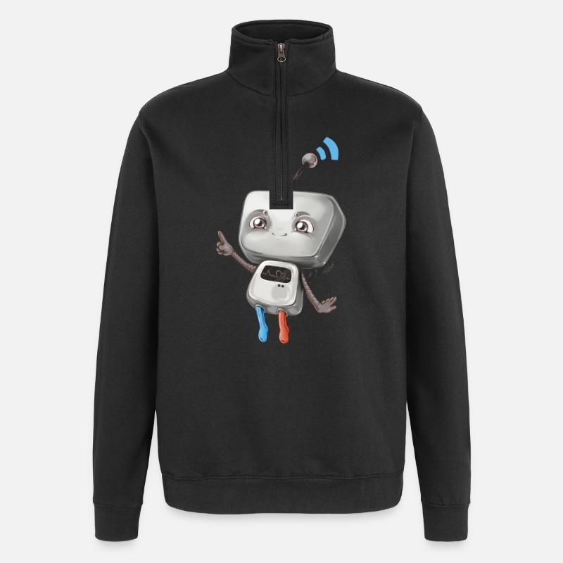 Petit robot - Sweat à zip 1/4 - noir