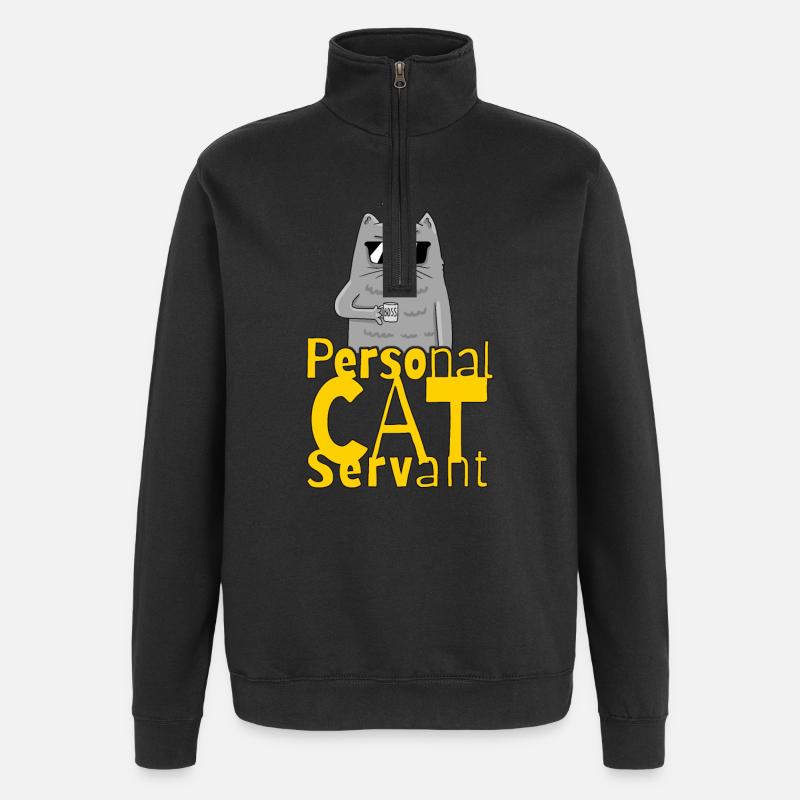 Personal Cat Servant Funny Kitten - Sweat à zip 1/4 - noir
