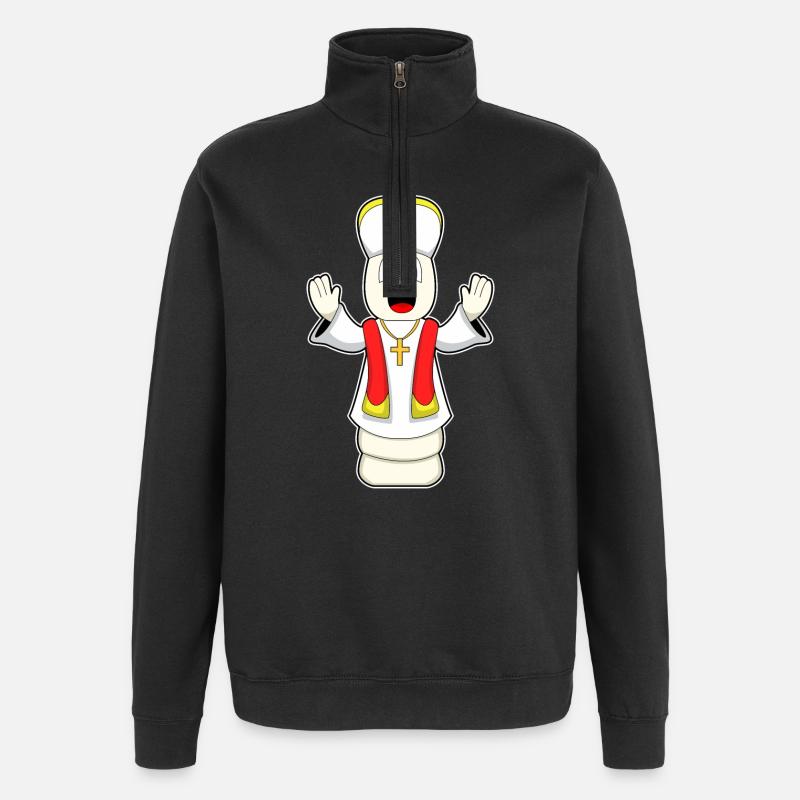 Chess Piece Bishop Chess - Quarter-Zip Sweatshirt - black
