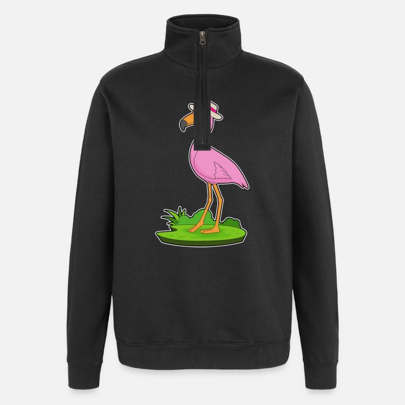 Flamingo Hut - Quarter-Zip-Sweatshirt - Schwarz
