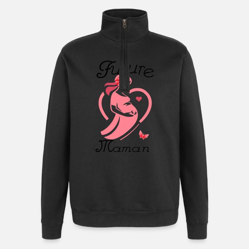 Future maman - Sweat à zip 1/4 - noir