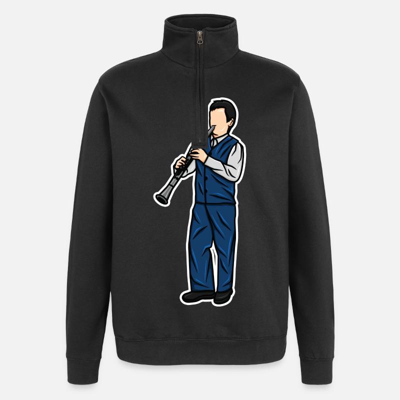 Kleiner Klarinettist - Quarter-Zip-Sweatshirt - Schwarz