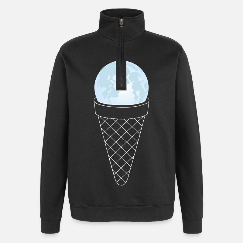 Crème glacée de la Lune - Sweat à zip 1/4 - noir