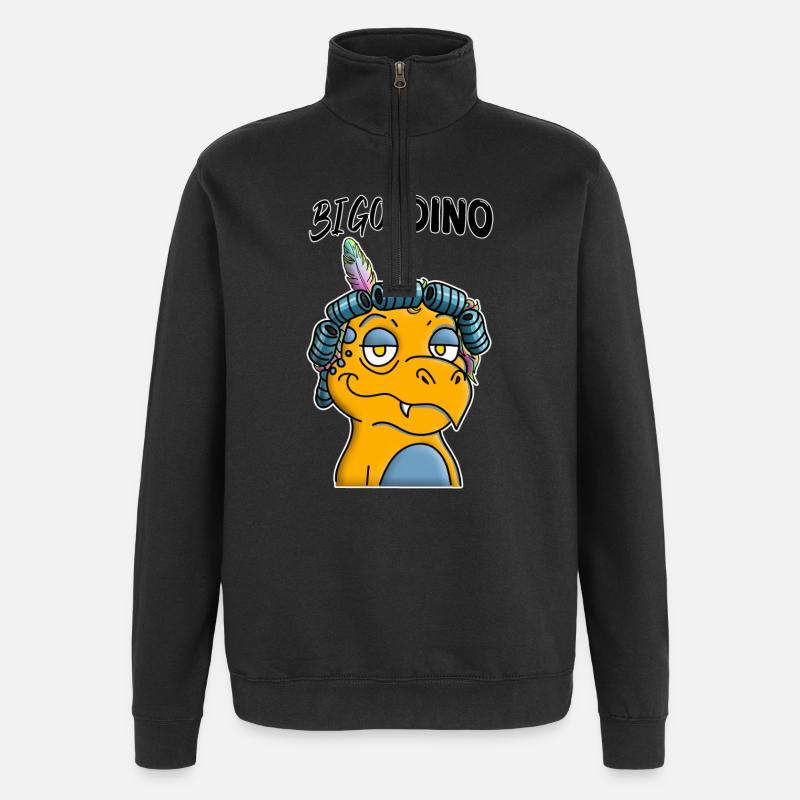 Lockenwickler - Quarter-Zip-Sweatshirt - Schwarz