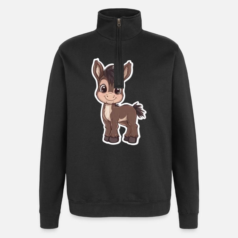 âne - Sweat à zip 1/4 - noir