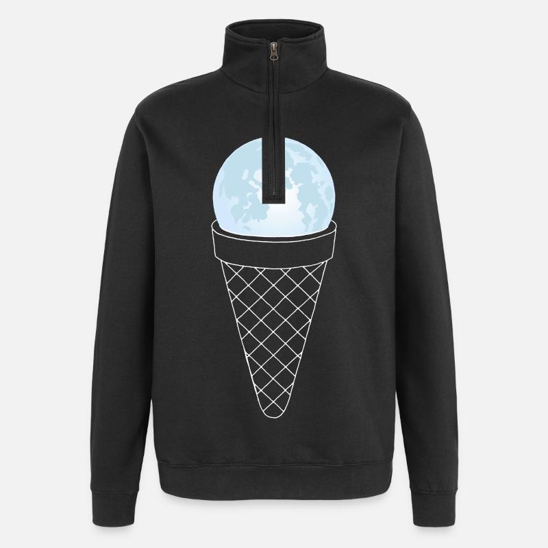 Lune et crème glacée - Sweat à zip 1/4 - noir