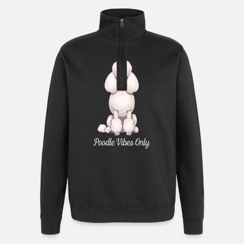 Poodle Vibes Only - Elegant Poodle - Quarter-Zip Sweatshirt - black