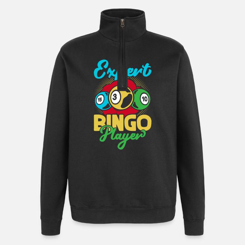 Jeu de bingo Expert Joueur Bingo - Sweat à zip 1/4 - noir