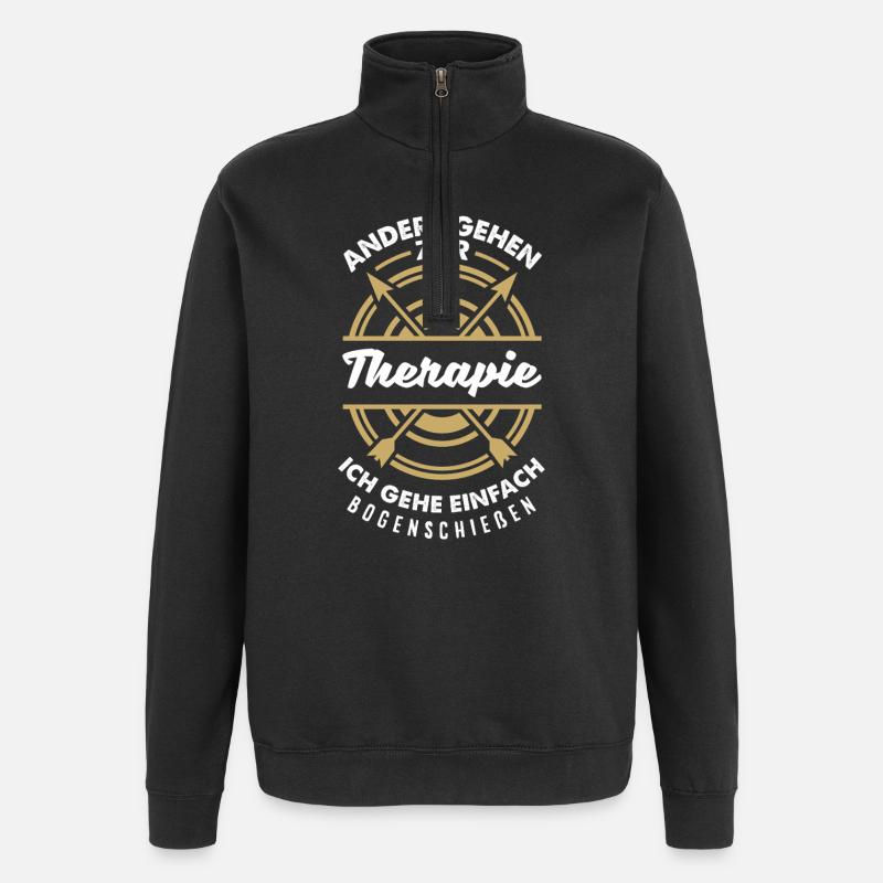 I go archery - Quarter-Zip Sweatshirt - black