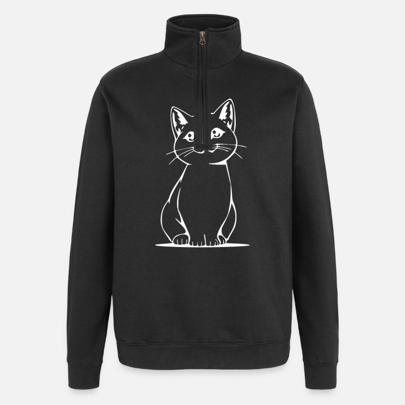 Cat Kitten Cat Shirt Gift - Quarter-Zip Sweatshirt - black