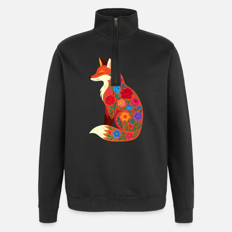 Fuchs - Quarter-Zip-Sweatshirt - Schwarz