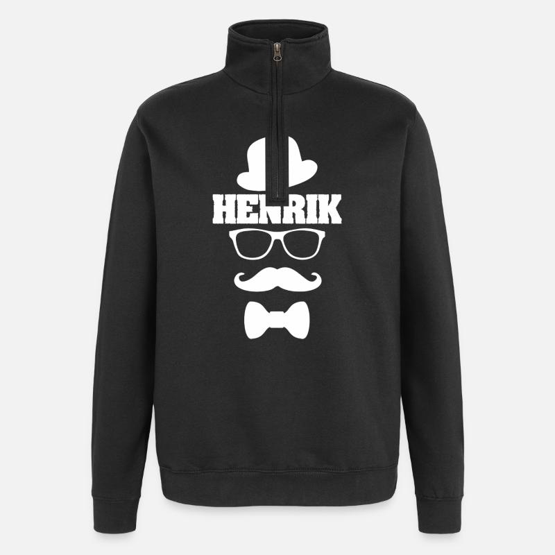 Henrik - Quarter-Zip Sweatshirt - black