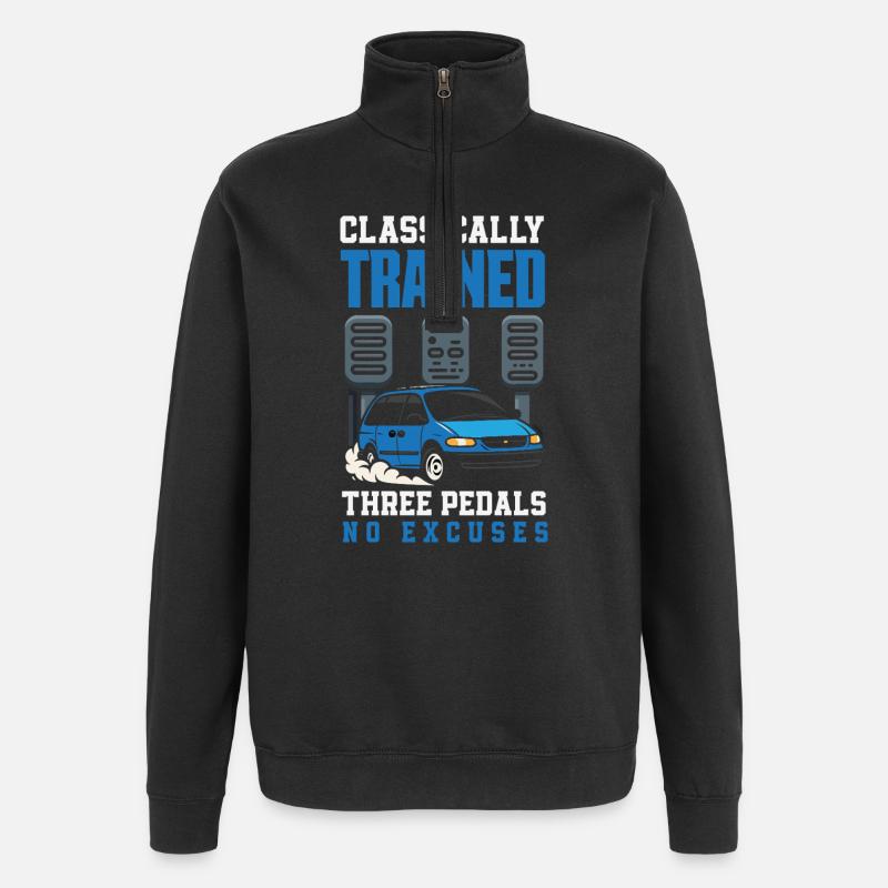 Manual car, classically trained - Quarter-Zip Sweatshirt - black