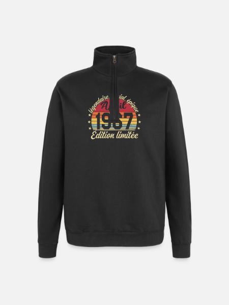 1967 April Birthday April 1967 - Quarter-Zip Sweatshirt - black