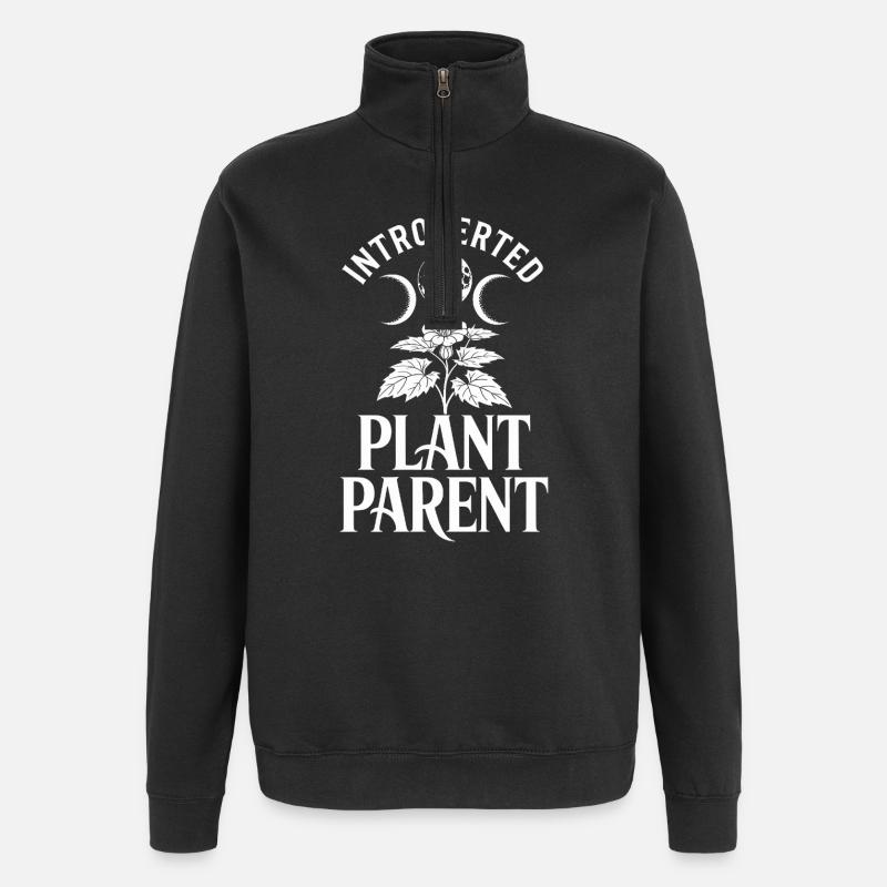 Introvertierter Pflanzenelternteil - Quarter-Zip-Sweatshirt - Schwarz