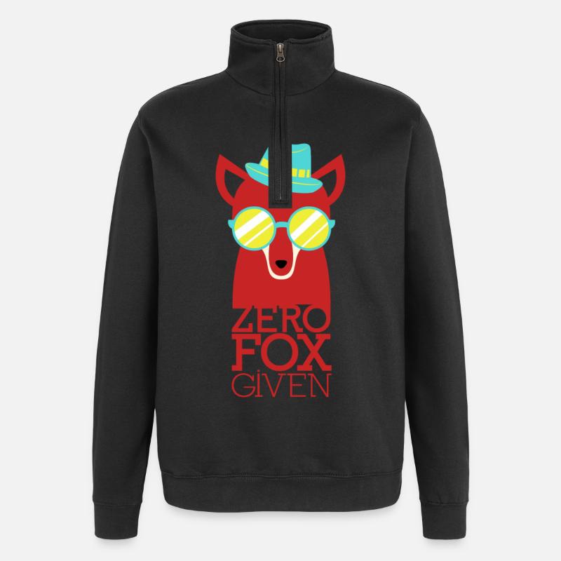 Renard cool - Sweat à zip 1/4 - noir