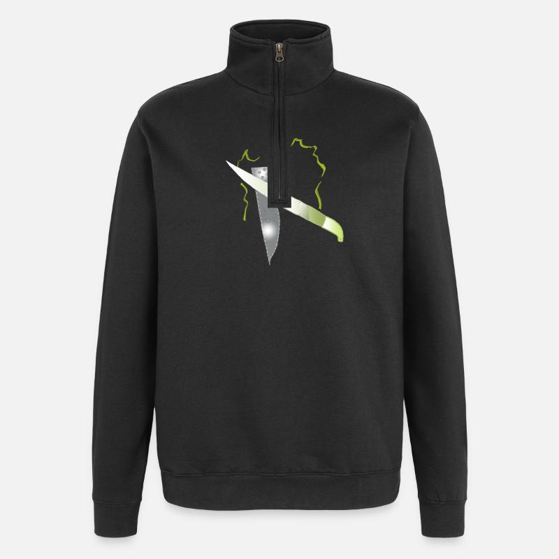 Messer - Quarter-Zip-Sweatshirt - Schwarz
