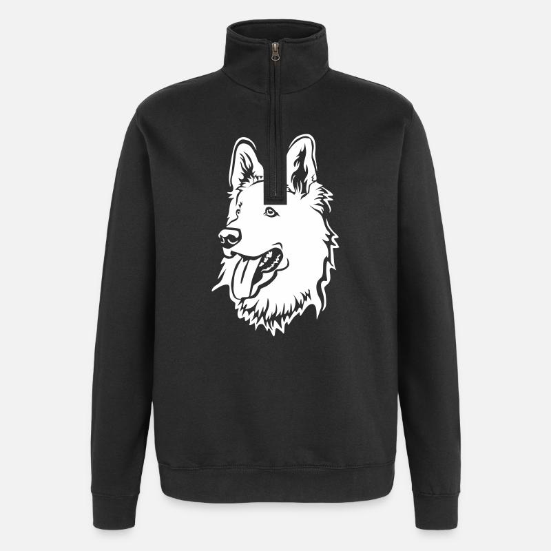 Swiss Shepherd Head "Black Edition" - Quarter-Zip Sweatshirt - black