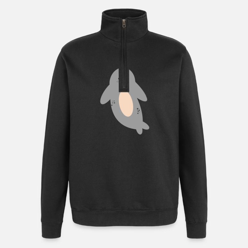 Phoque doux - Sweat à zip 1/4 - noir