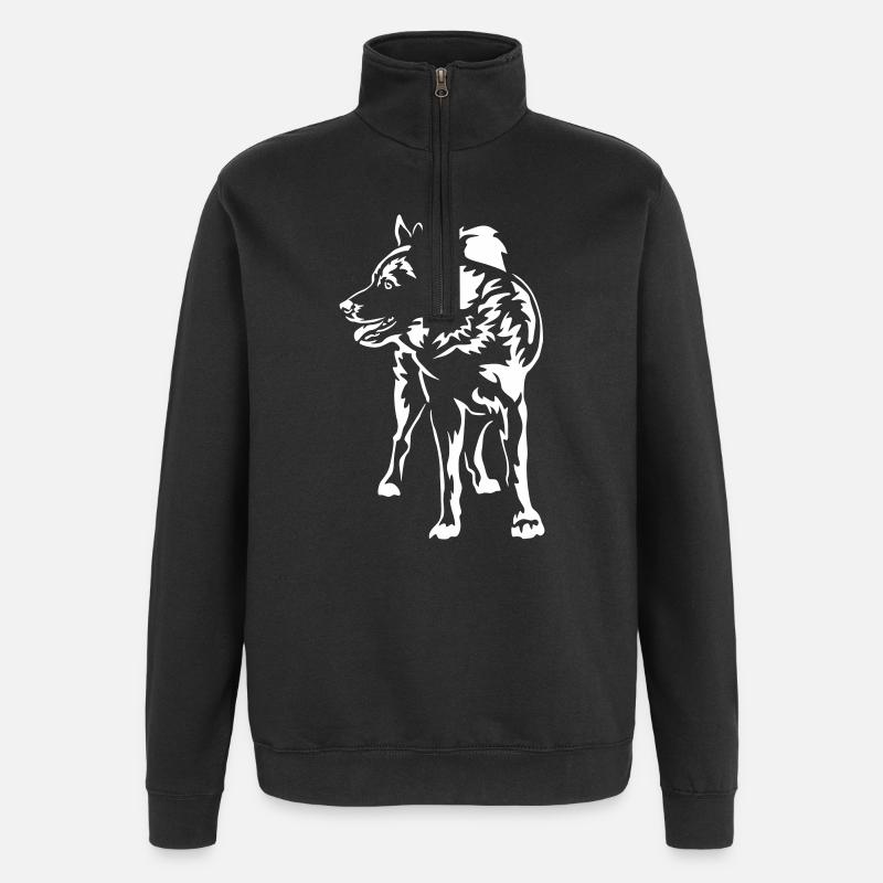 Elkhound norvégien « Black Edition » - Sweat à zip 1/4 - noir