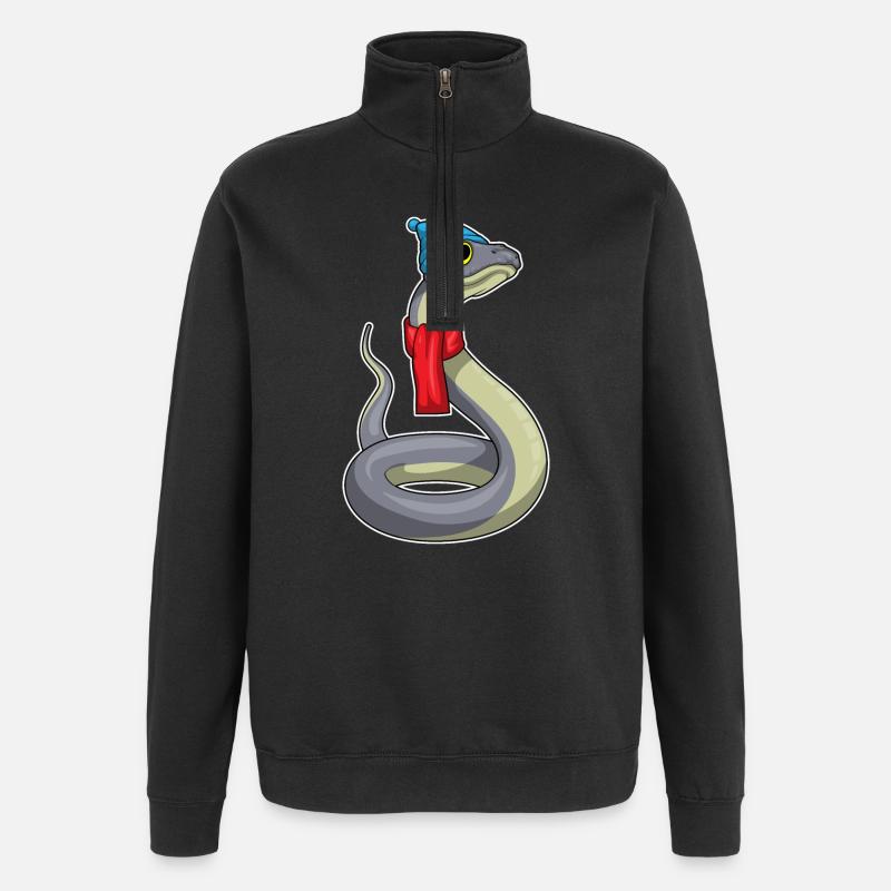 Schlange Schal Mütze - Quarter-Zip-Sweatshirt - Schwarz