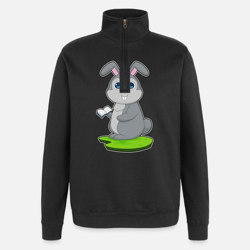 Hase Buch - Quarter-Zip-Sweatshirt - Schwarz