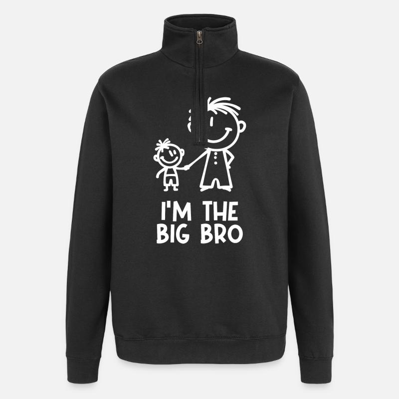 Großer Bruder Statement Bro Geschwisterliebe - Quarter-Zip-Sweatshirt - Schwarz