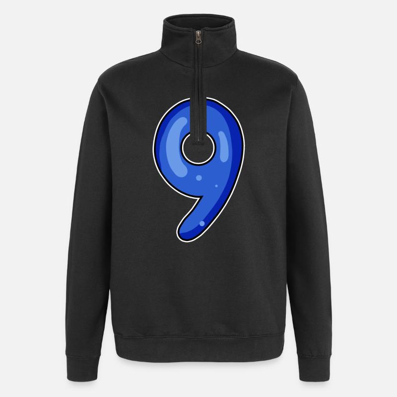 9 - Sweat à zip 1/4 - noir