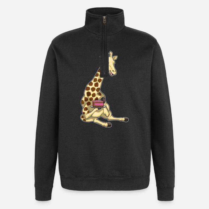Giraffe Cake - Quarter-Zip Sweatshirt - black
