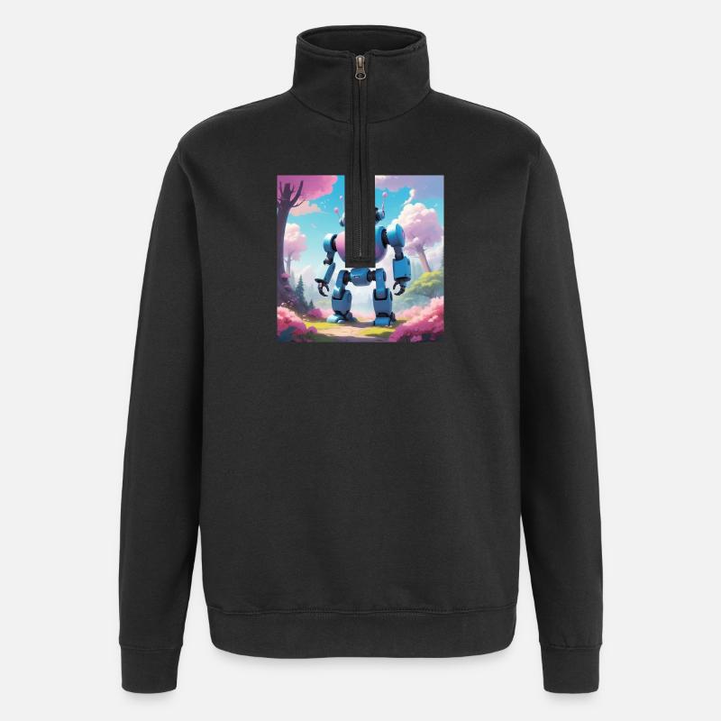 Robot sur la planète de rêve - Sweat à zip 1/4 - noir
