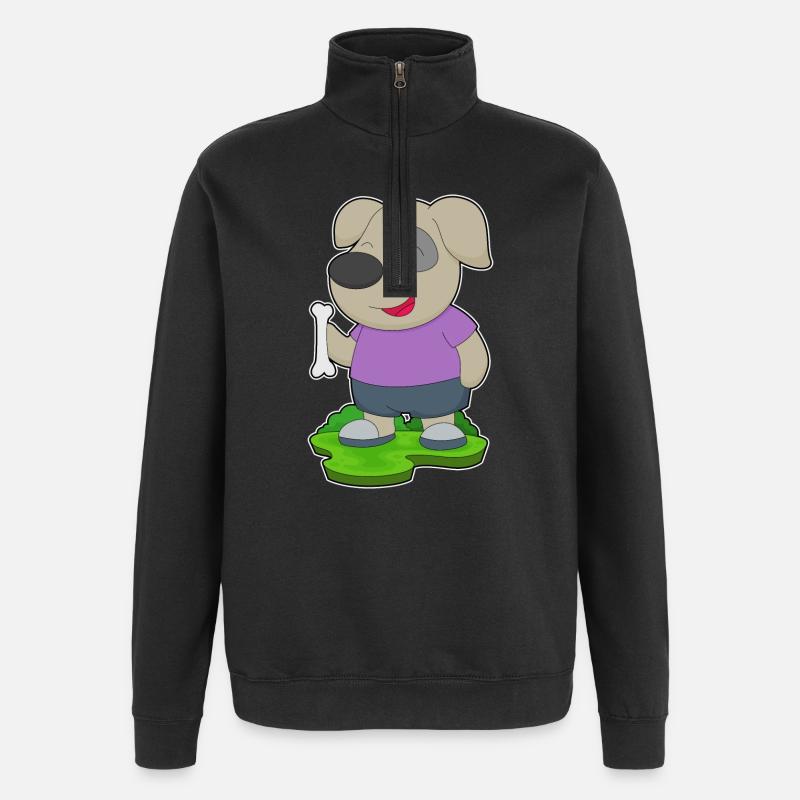 Dog Bones - Quarter-Zip Sweatshirt - black