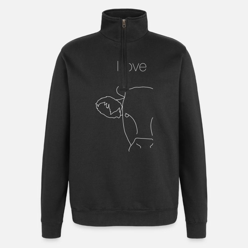 Kühe, ich liebe die - Quarter-Zip-Sweatshirt - Schwarz
