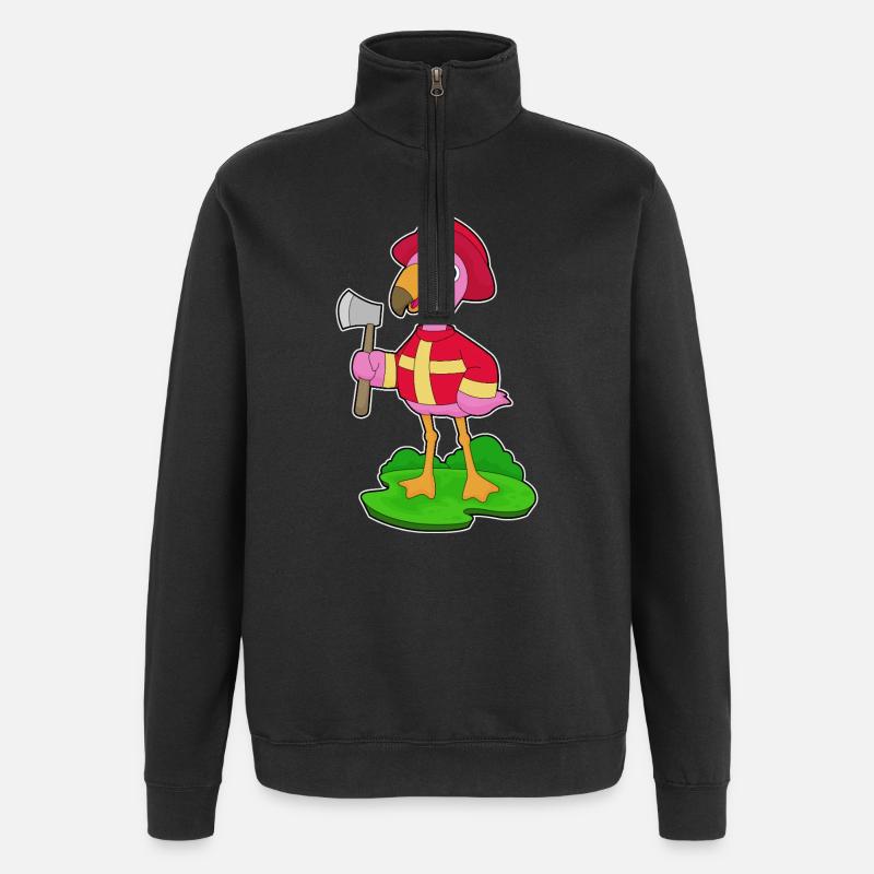 Hache de pompier Flamingo - Sweat à zip 1/4 - noir