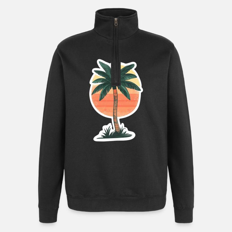 Palme - Quarter-Zip-Sweatshirt - Schwarz