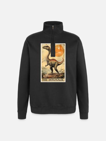 Dino Dinosaur Dinosaur - Quarter-Zip Sweatshirt - black