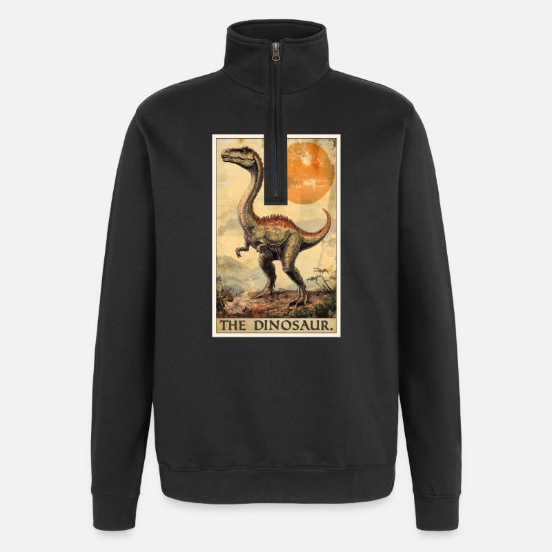 Dino Dinosaure Dinosaure - Sweat à zip 1/4 - noir