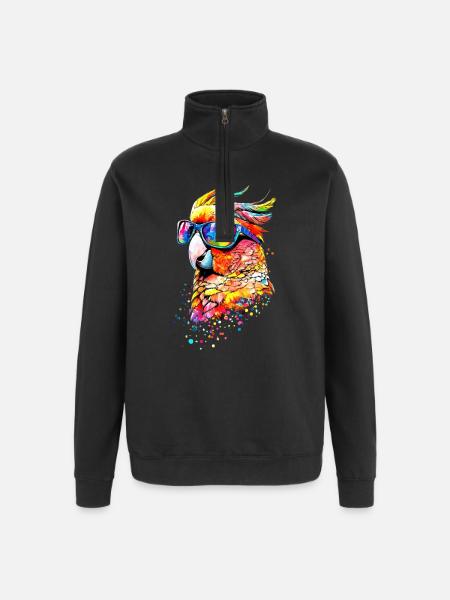 Parrot Macaw Parakeet Cockatoo Lover Parrots - Quarter-Zip Sweatshirt - black