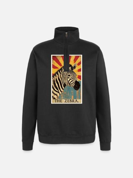 Zebras Zebra - Quarter-Zip Sweatshirt - black