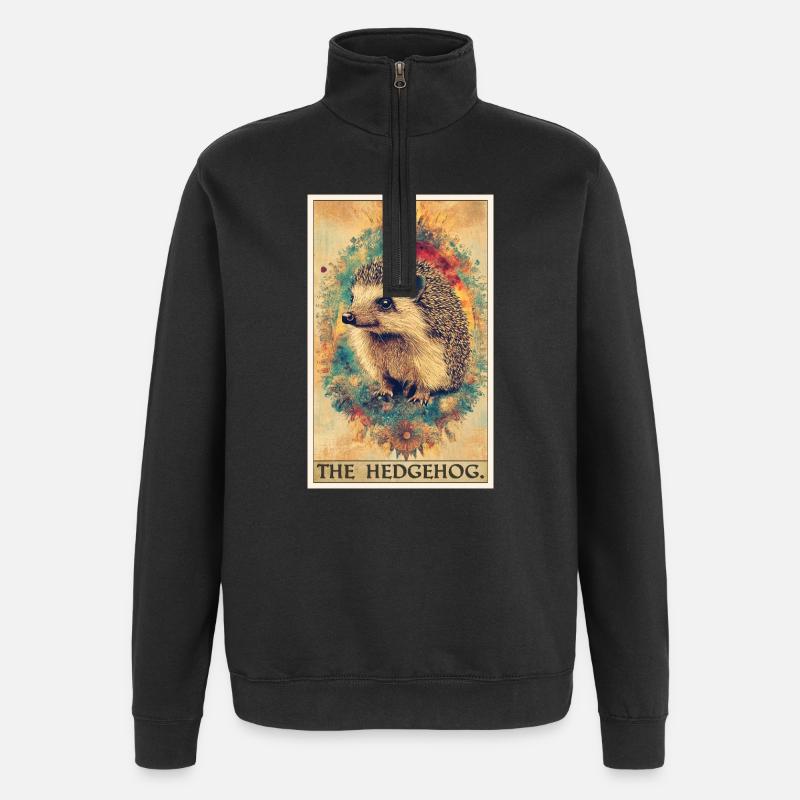 Hedgehog - Quarter-Zip Sweatshirt - black