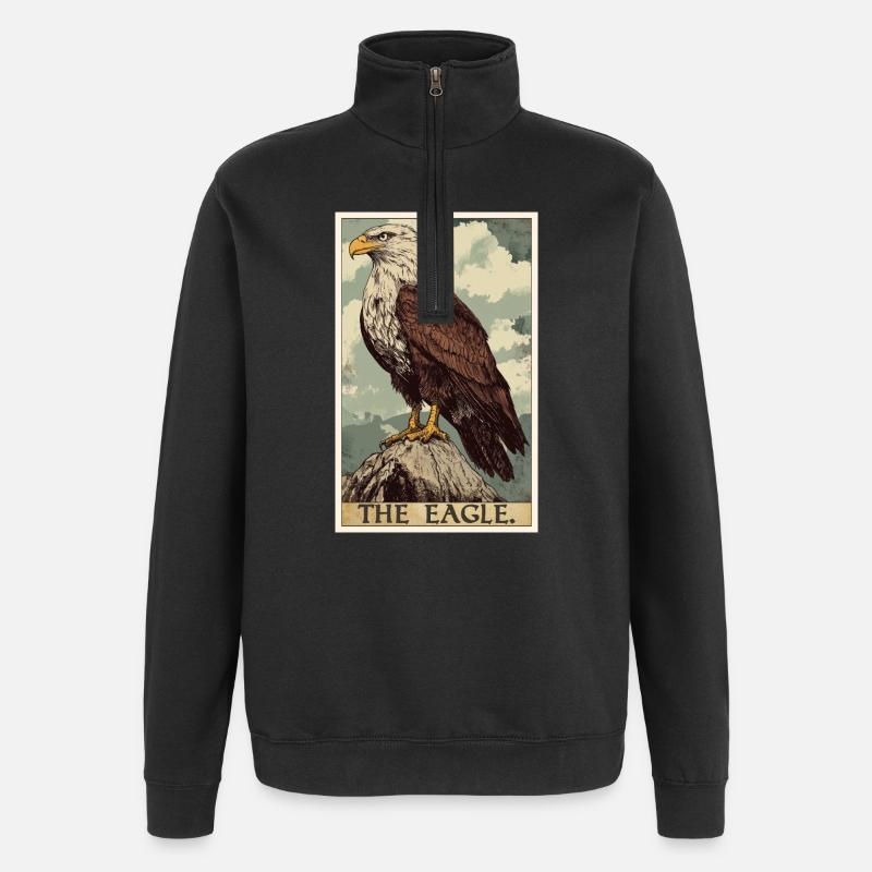 Eagle - Quarter-Zip Sweatshirt - black