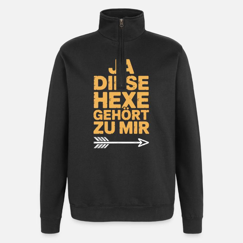 Cette sorcière m’appartient Halloween - Sweat à zip 1/4 - noir