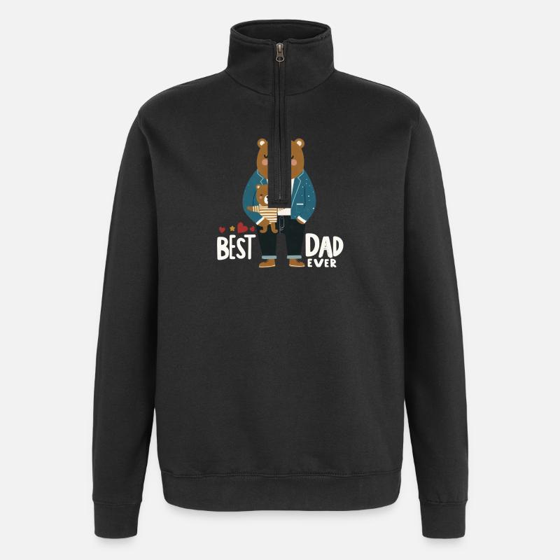 Le meilleur papa - Sweat à zip 1/4 - noir