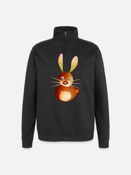 Cute Chestnut Rabbit – Crafting Fun & Child - Quarter-Zip Sweatshirt - black