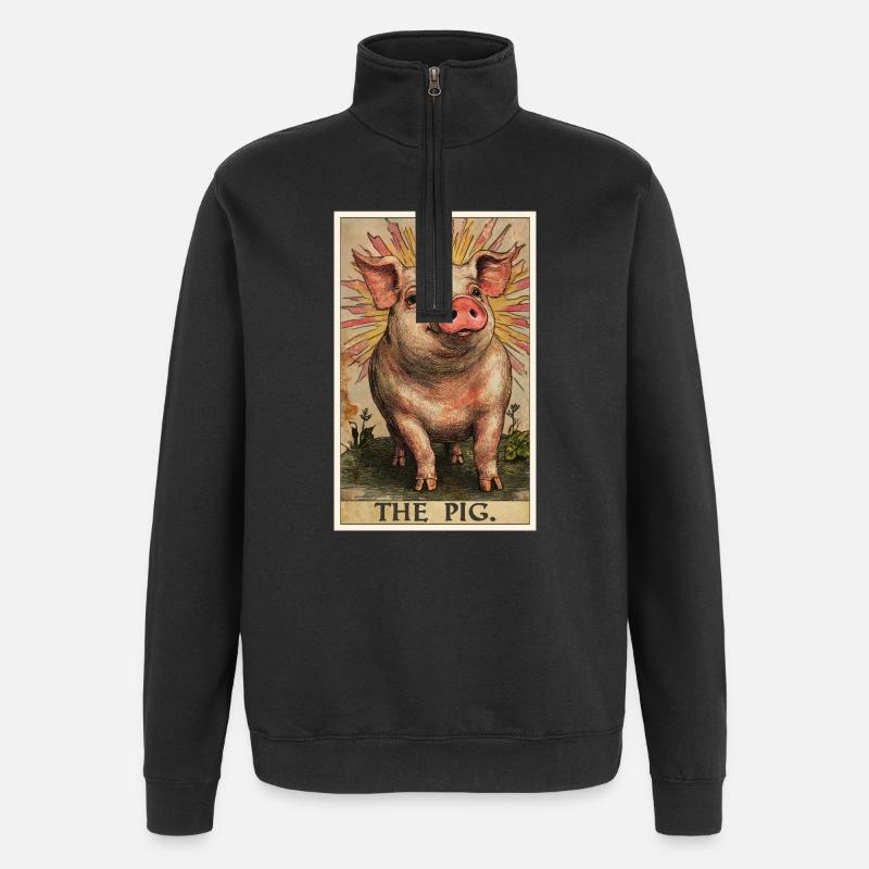 Pig Pig - Quarter-Zip Sweatshirt - black