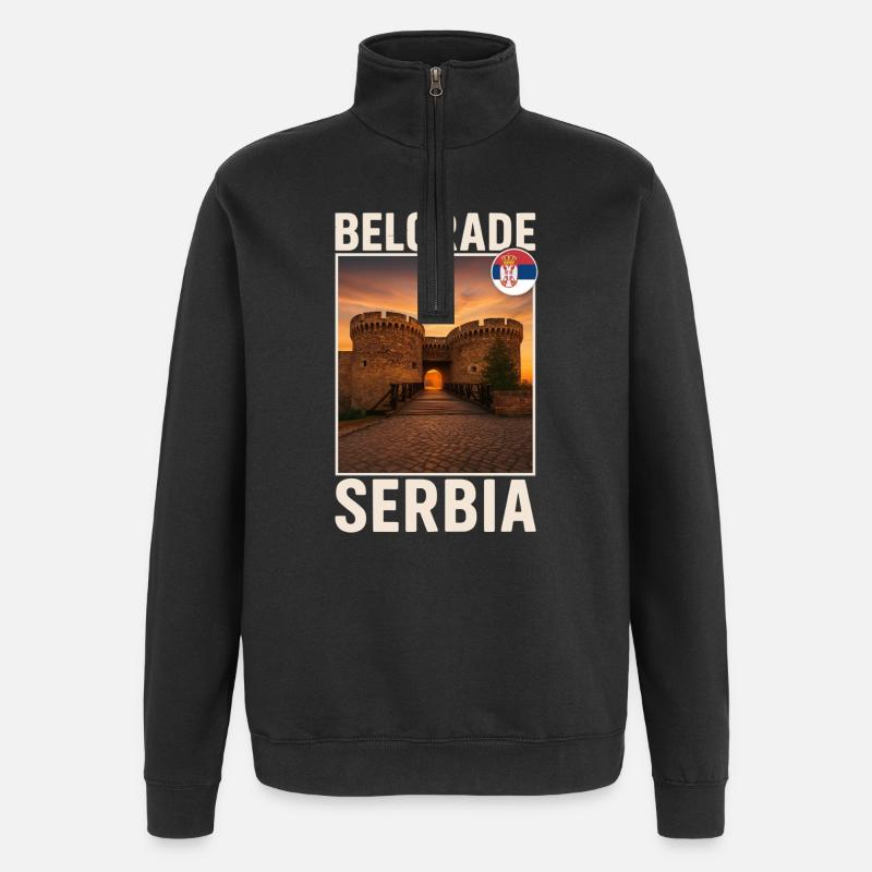 Belgrad Serbien - Quarter-Zip-Sweatshirt - Schwarz