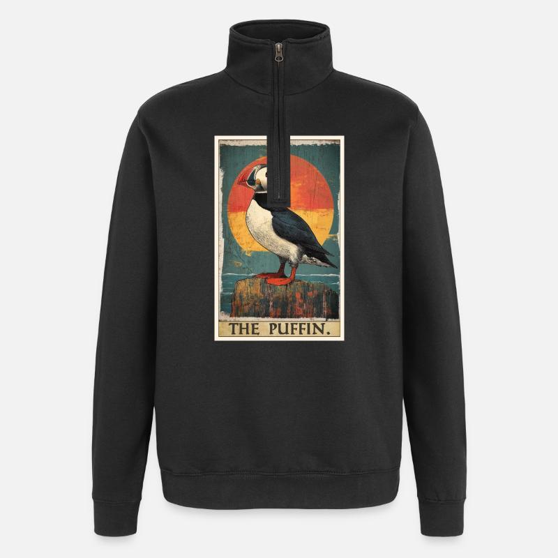 Macareux Papageientaucher - Sweat à zip 1/4 - noir