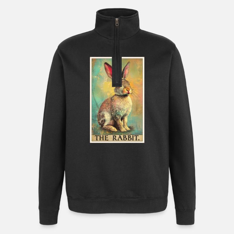 Hasen Hase - Quarter-Zip-Sweatshirt - Schwarz