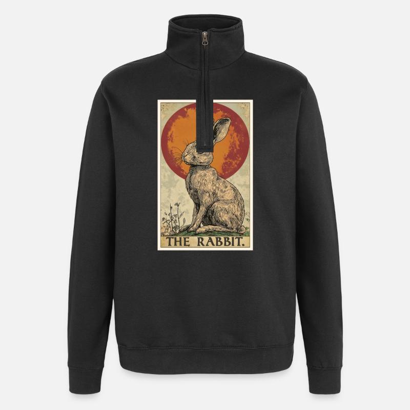 Hasen Hase - Quarter-Zip-Sweatshirt - Schwarz