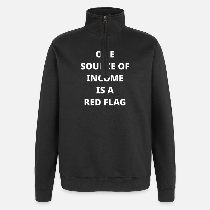 Red-Flag-Einkommensgrafik - Quarter-Zip-Sweatshirt - Schwarz